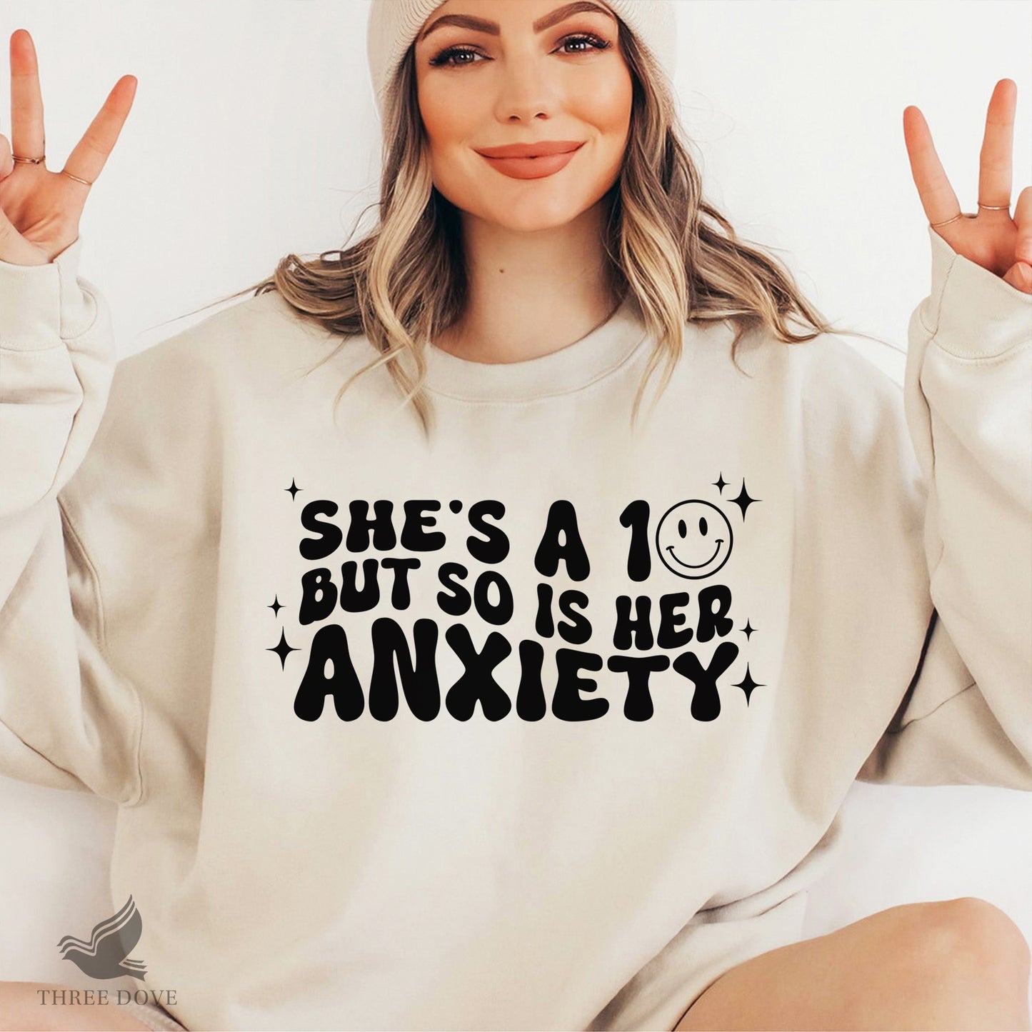 she is a 10 but so is her anxiety retro wavy svg