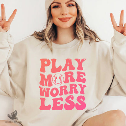 Play more worry less Wavy SVG