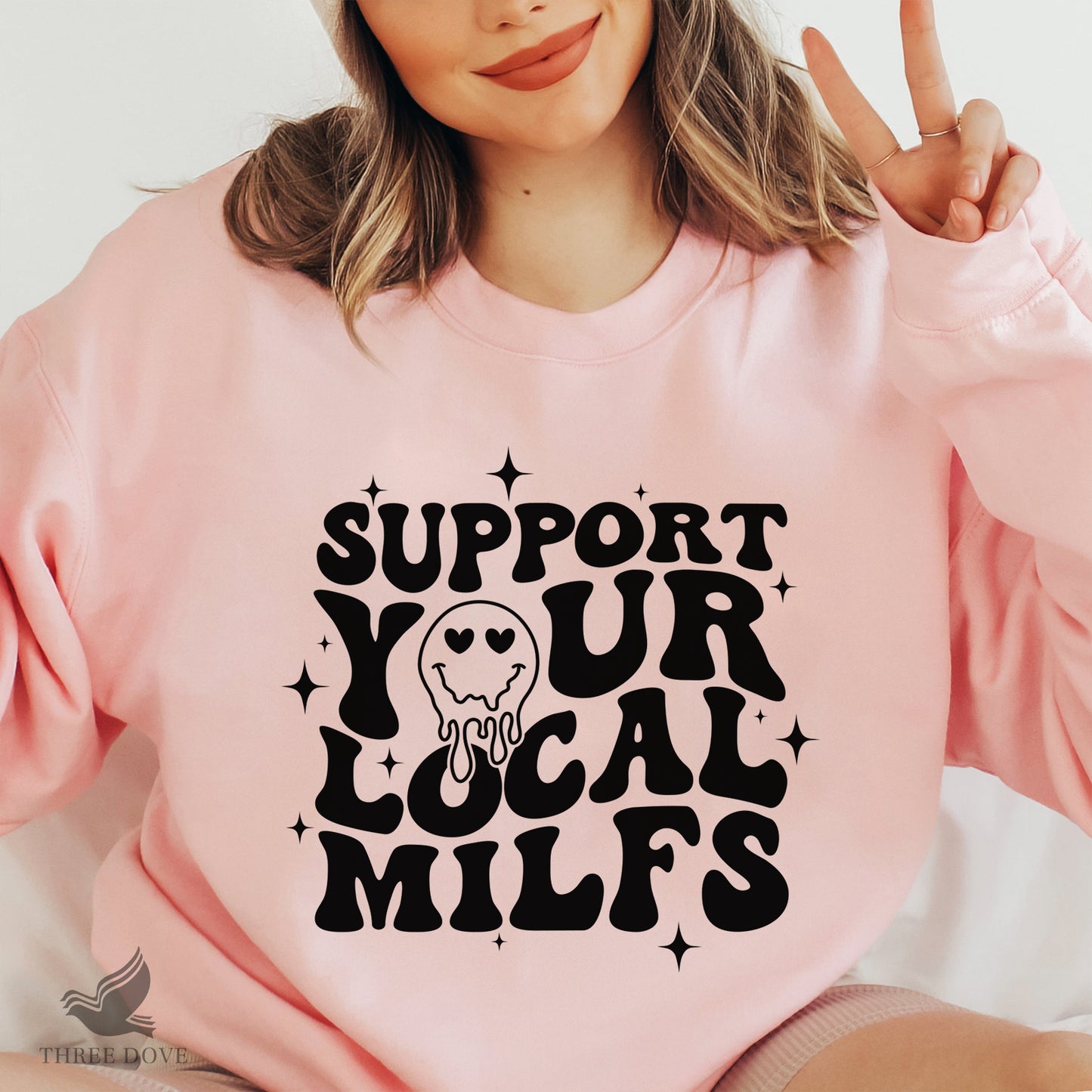 support your local milfs retro wavy svg