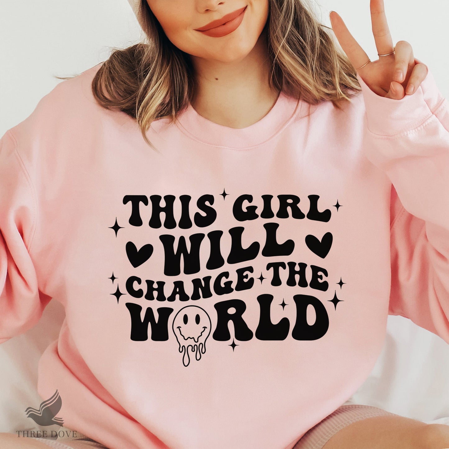 this girl will change the world retro wavy svg