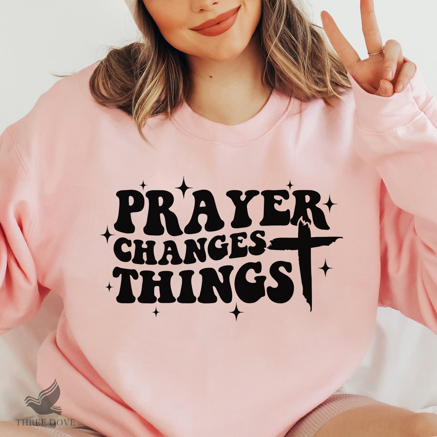 prayer changes things retro wavy svg