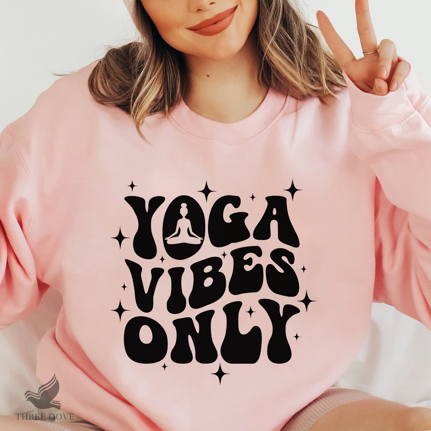 yoga vibes only retro wavy svg