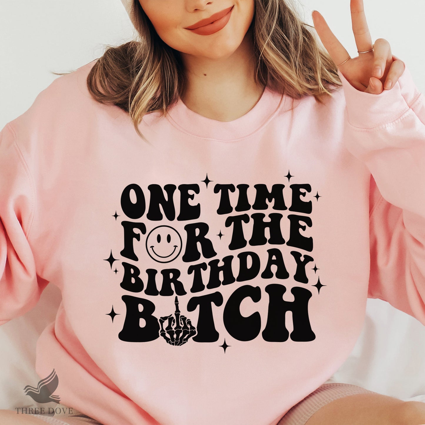 one time for the birthday bitch retro wavy svg