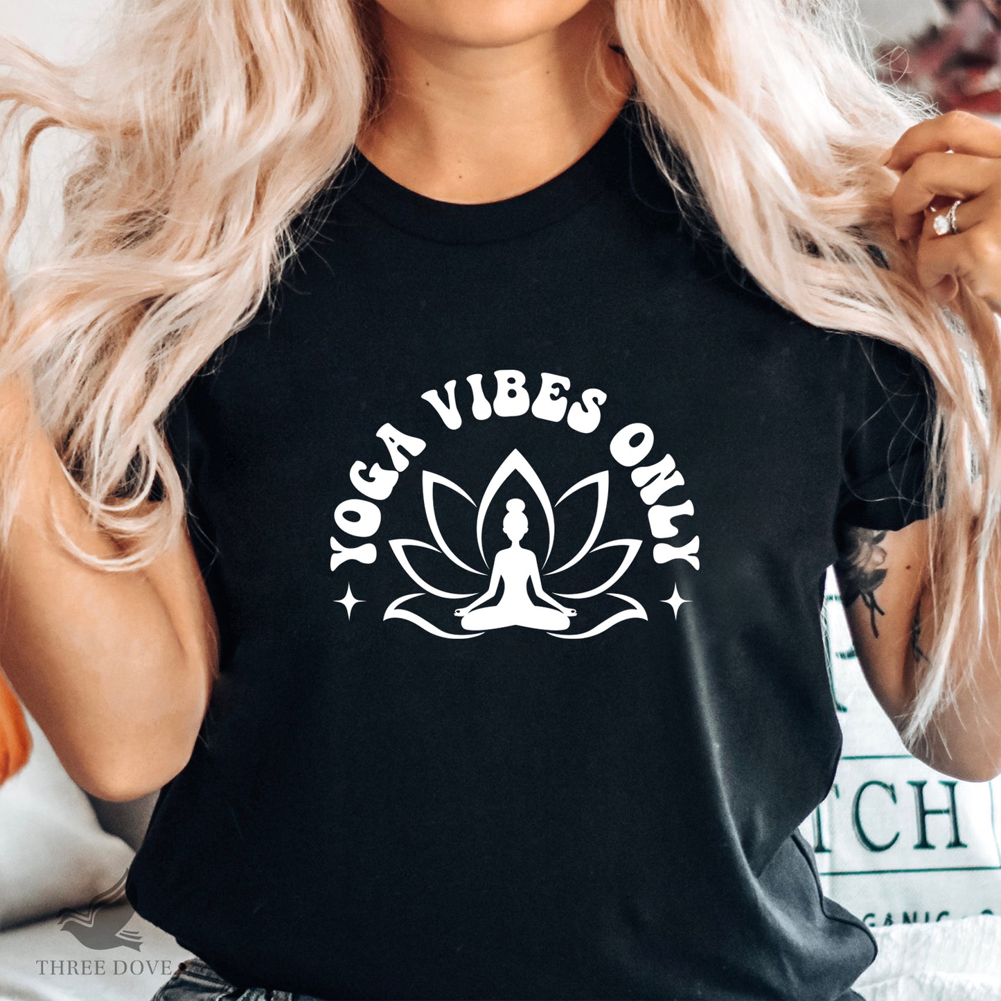 yoga vibes only retro wavy svg