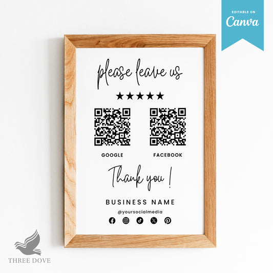 Business QR Code Review Sign Template