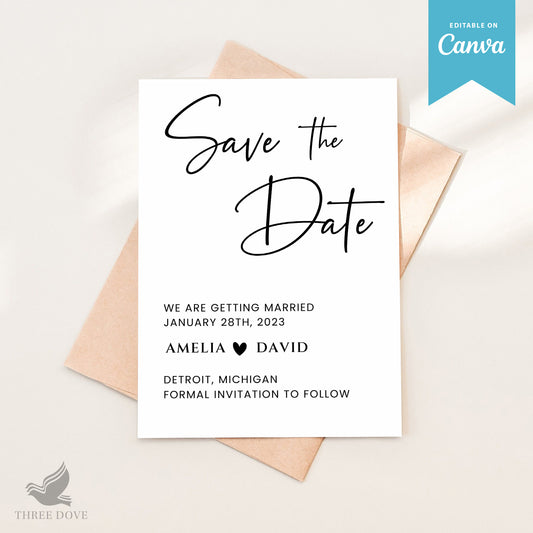 DIY Minimalist Save the Date Template