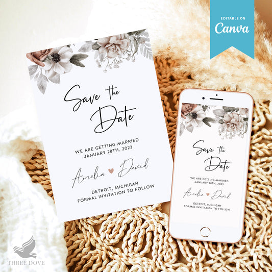 Printable & Digital Save the Date Template