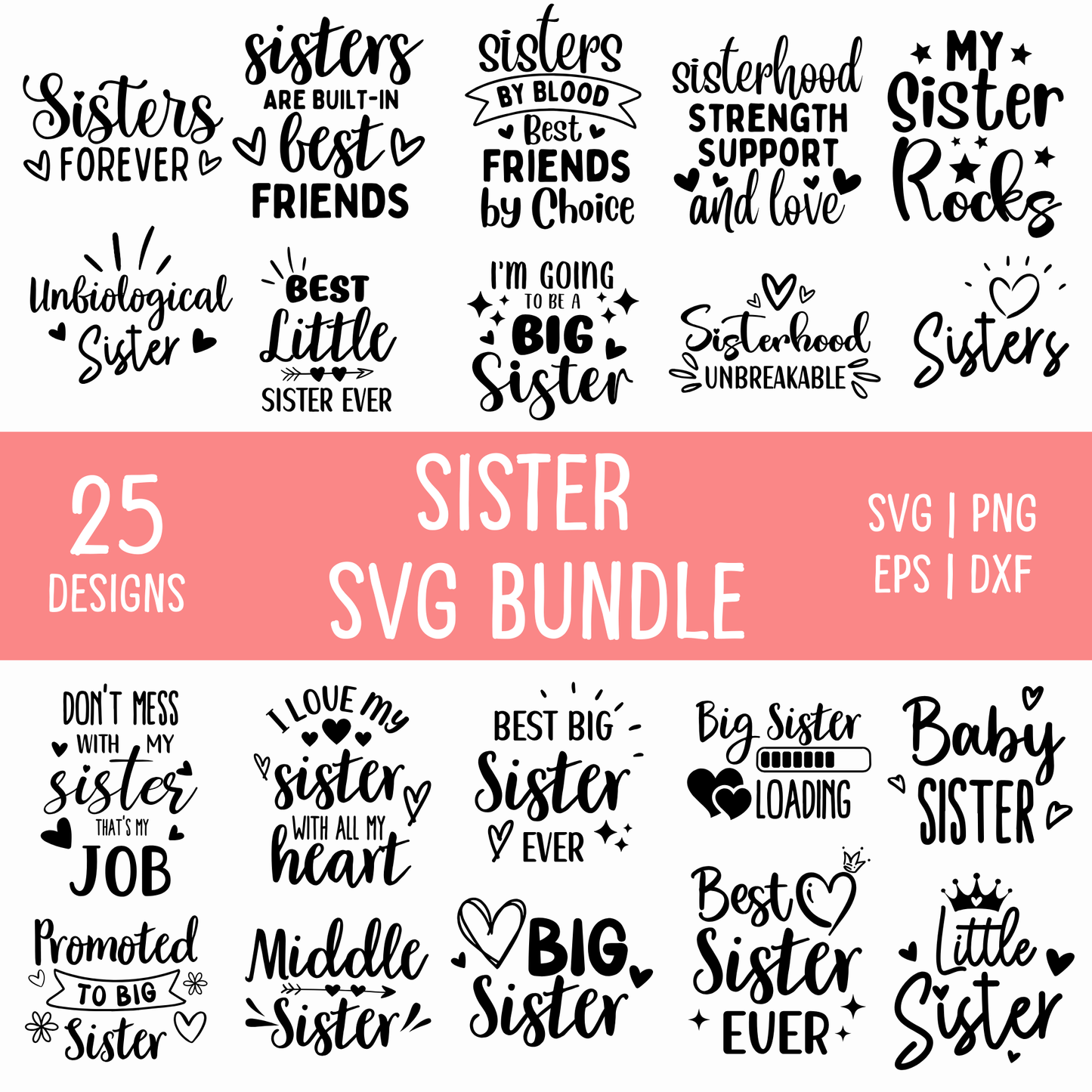 sister svg bundle