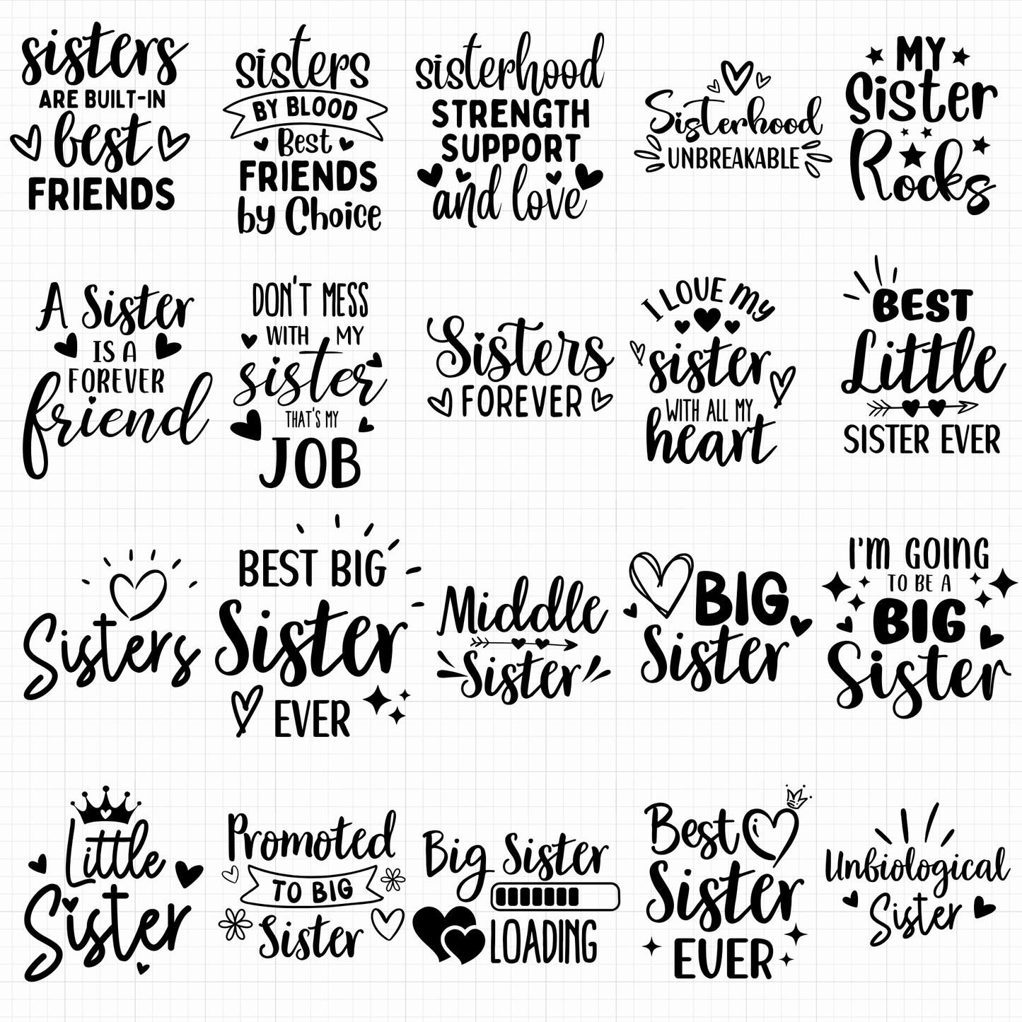 sister svg bundle