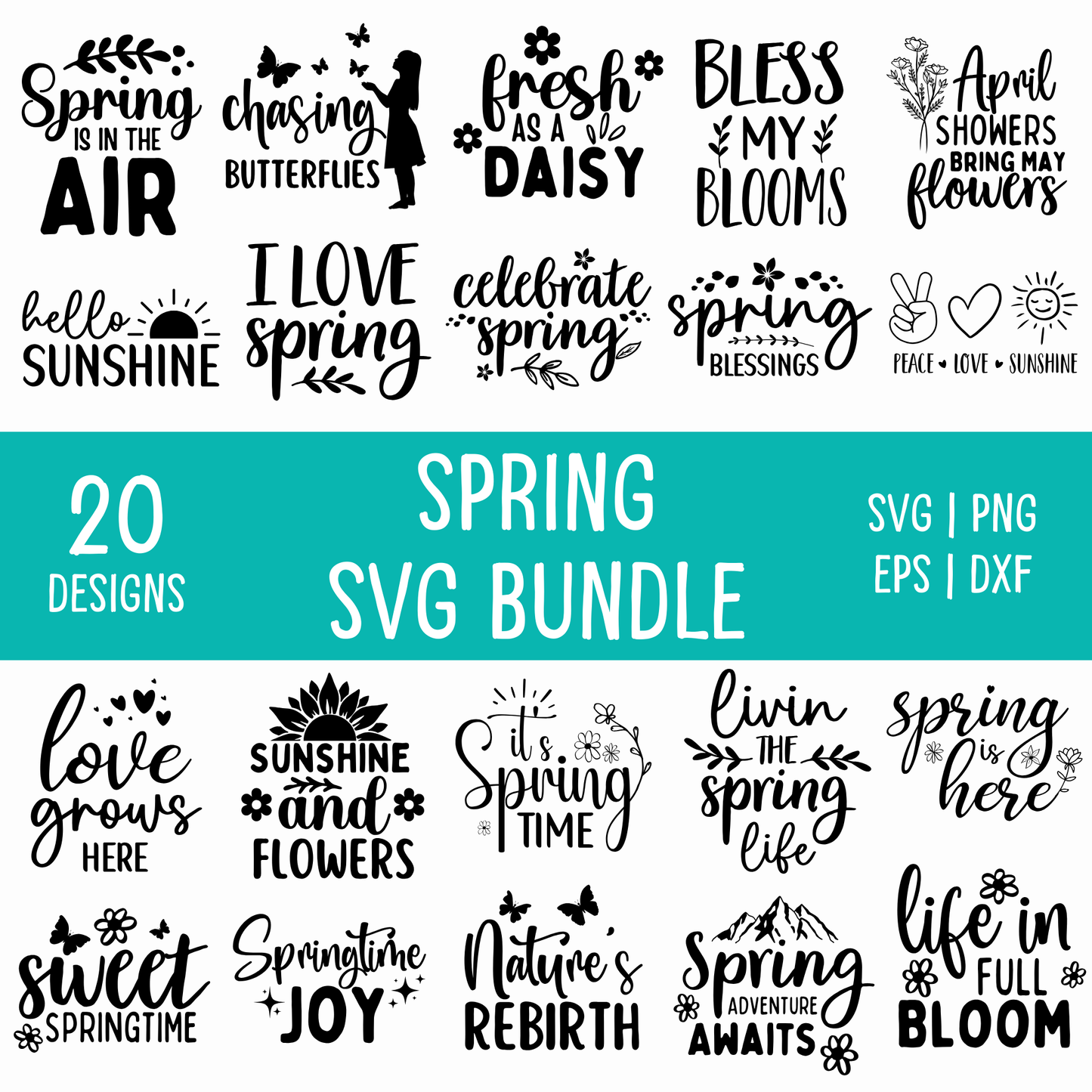 spring svg bundle