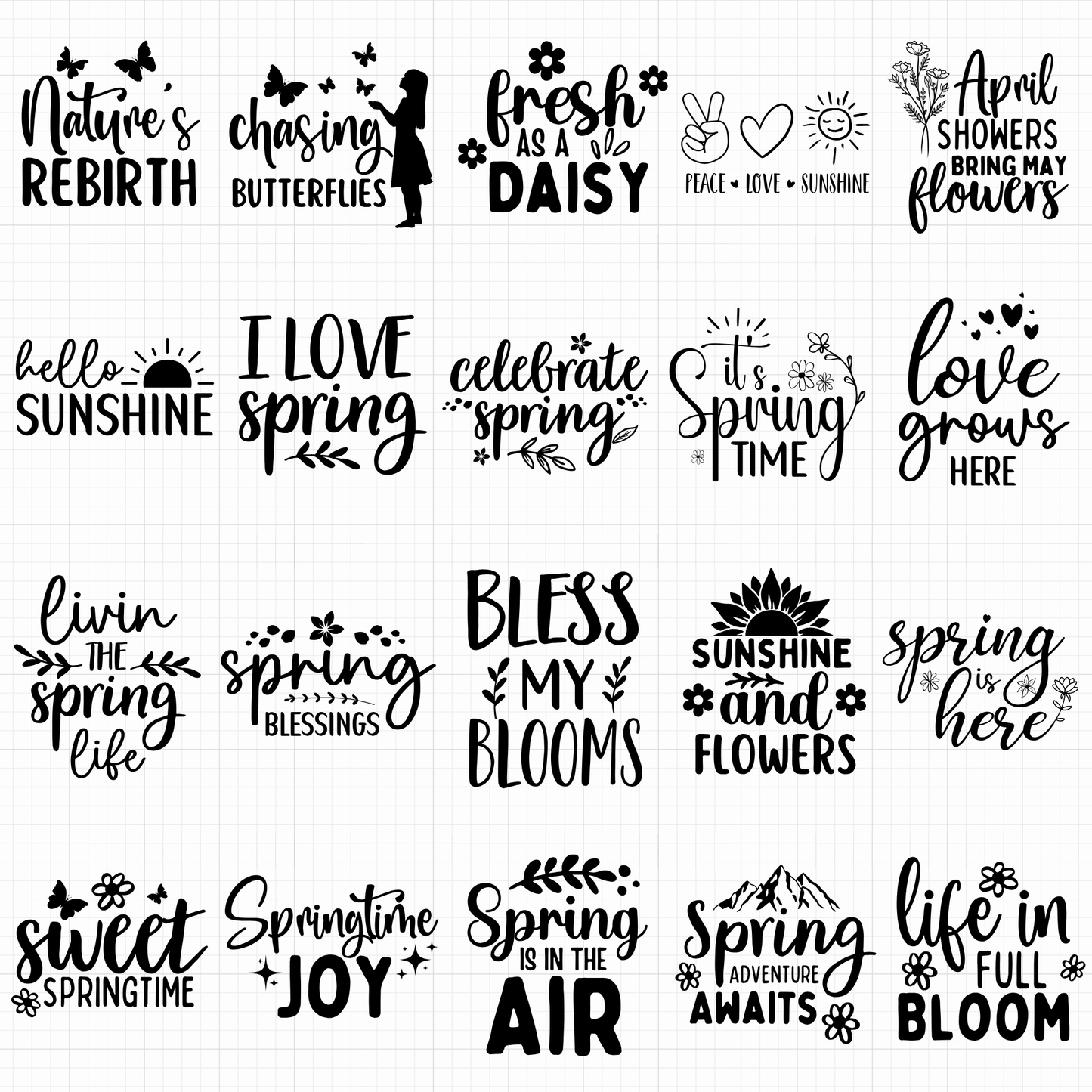 spring svg bundle