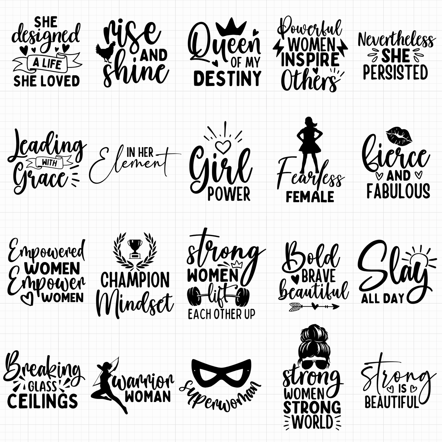 strong women svg bundle