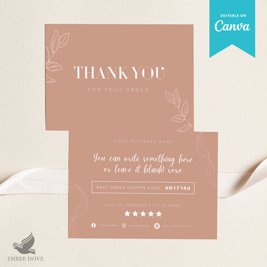 Editable Royal Color Thank You Card Template