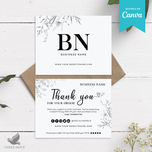 Elegant Thank You Card Template Canva