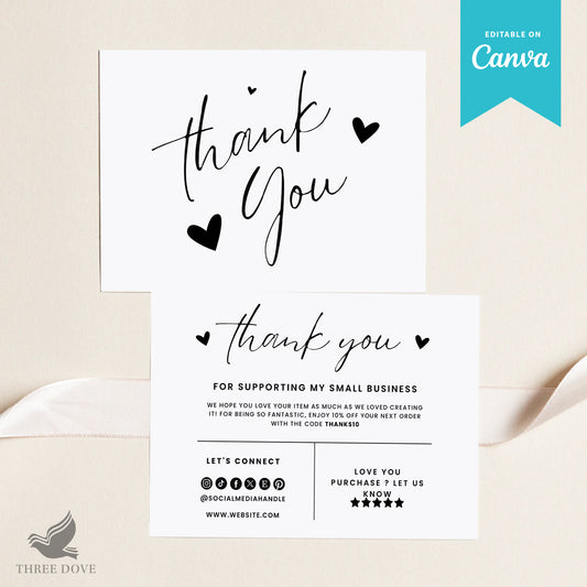 Editable Minimalist Thank You Card Template