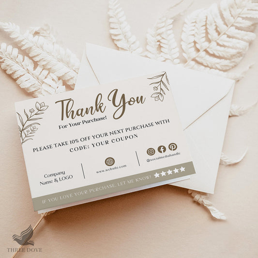 DIY Flower Thank You Card Template