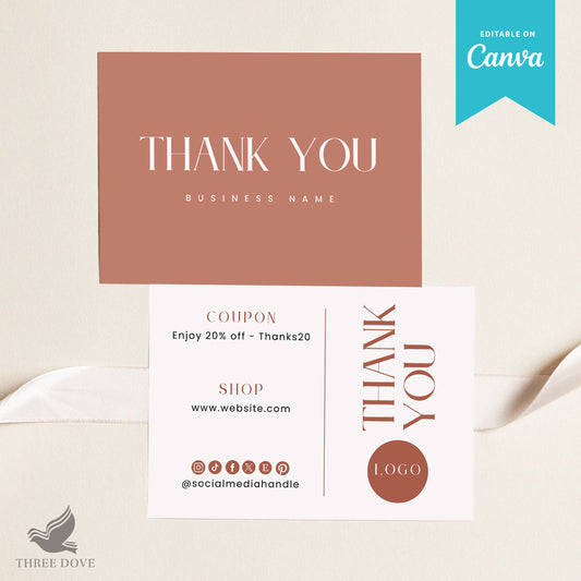 Editable Eye Catching Thank You Card Template