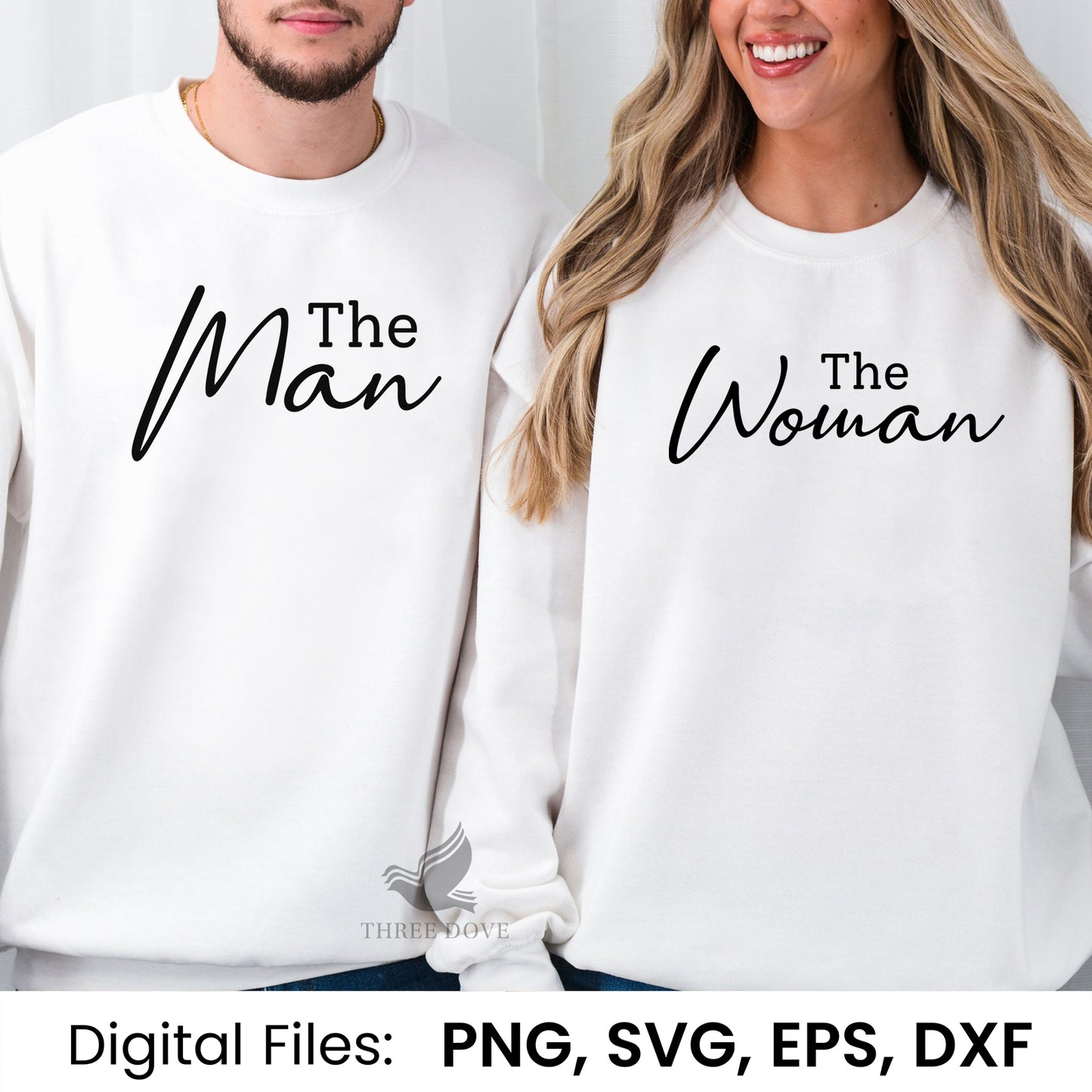 the man & the woman matching svg