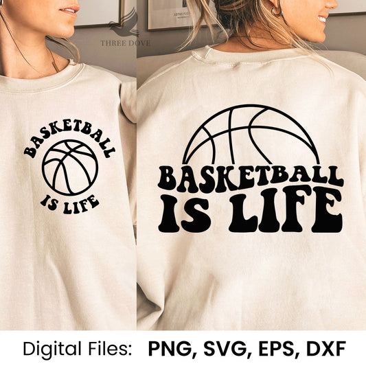 Basketball is Life Retro Wavy SVG