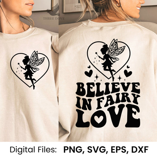 Believe in fairy love Retro Wavy SVG