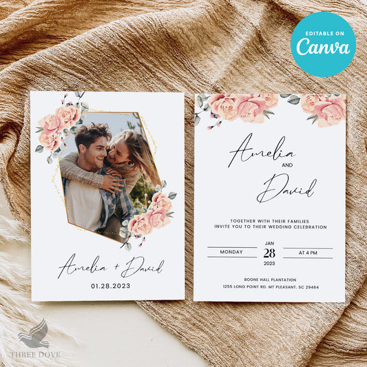 Photo Wedding Invitations Template