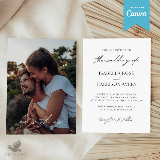 Full Page Photo Wedding Invitations Template