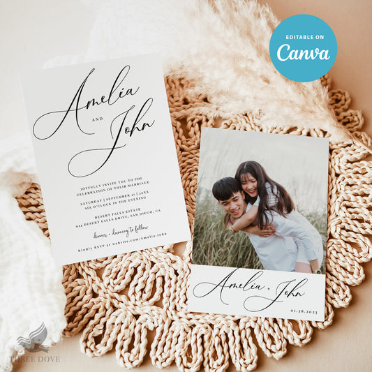 DIY Stylish Photos Wedding Invitation Template