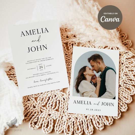 Editable Photo Wedding Invitations Template