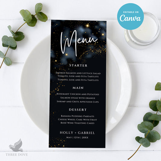 Editable Royal Wedding Menu Template