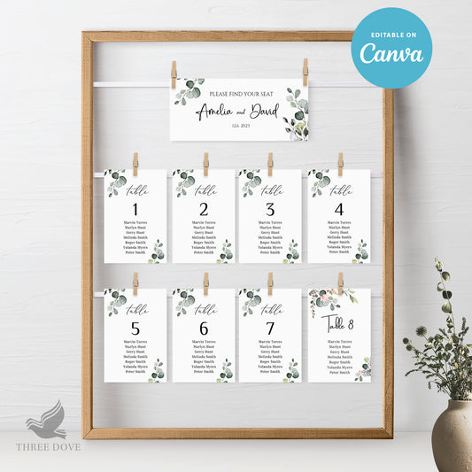 Editable Wedding Seating Chart Template