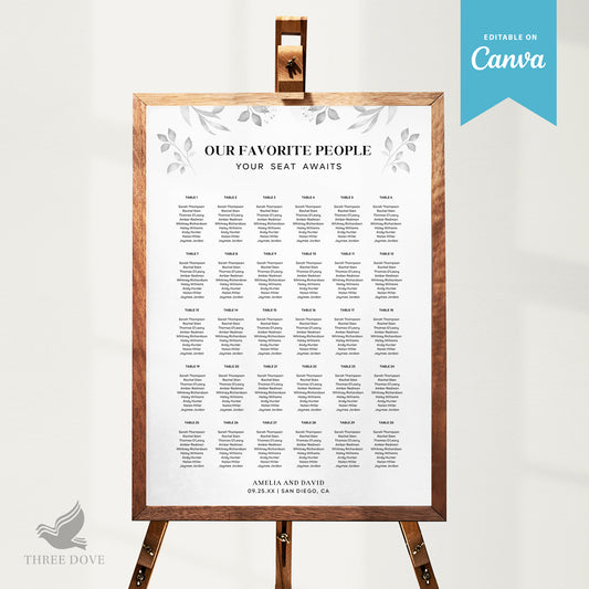 DIY Wedding Seating Chart Template