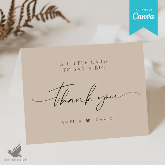 Royal Color Wedding Thank You Card Template