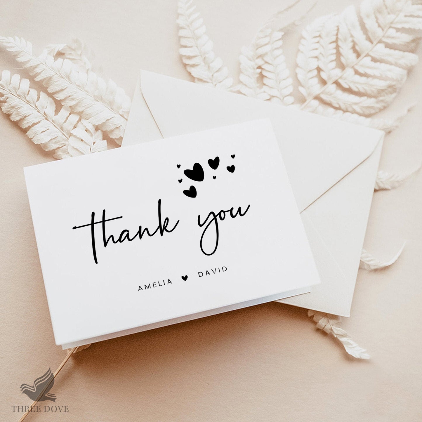 editable wedding thank you card template