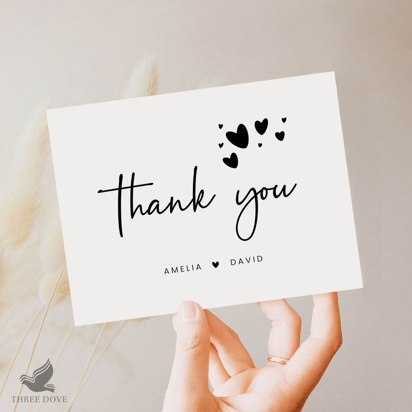 editable wedding thank you card template