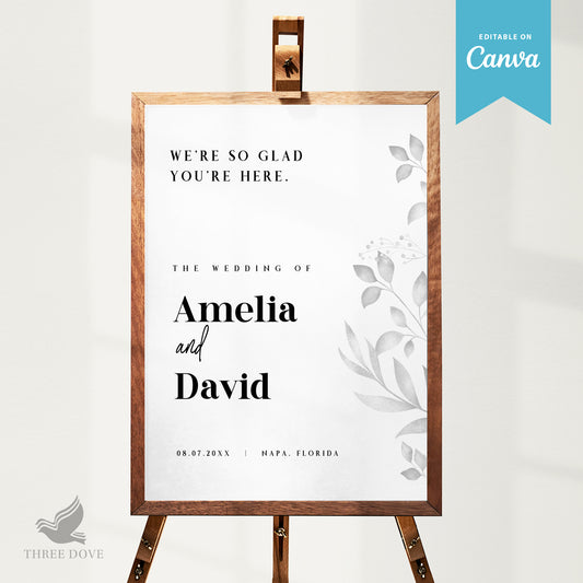 Editable Wedding Welcome Sign Template