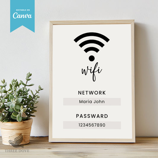 Editable WiFi Password Sign Template