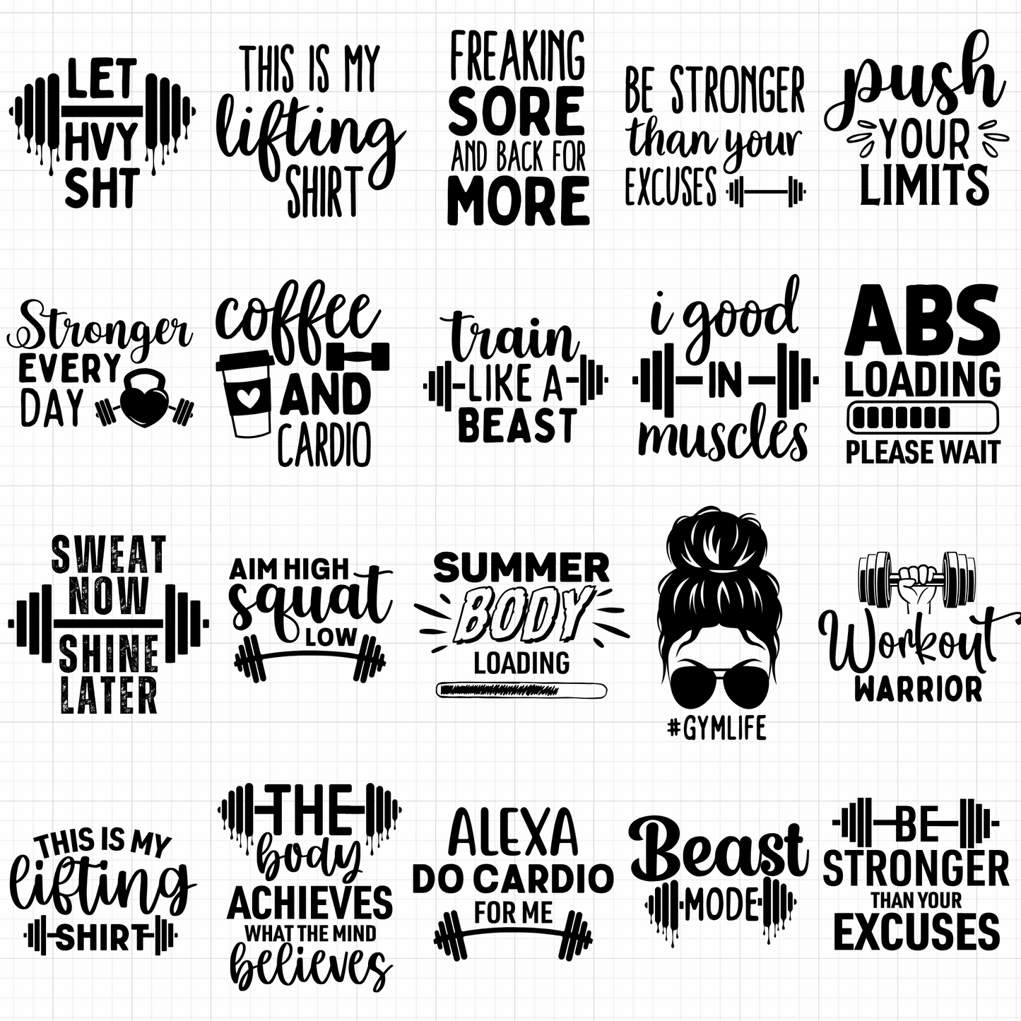 workout svg bundle