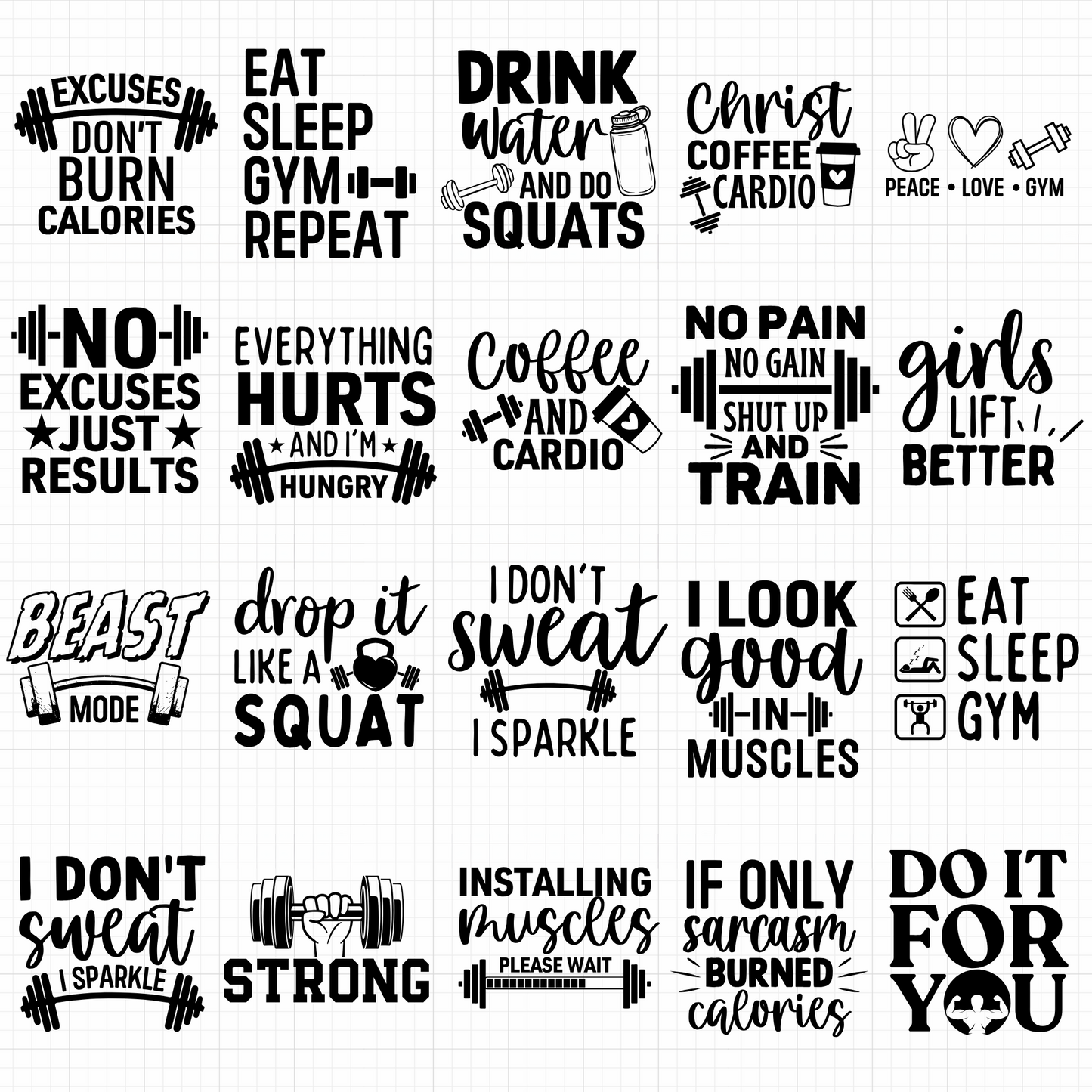 workout svg bundle